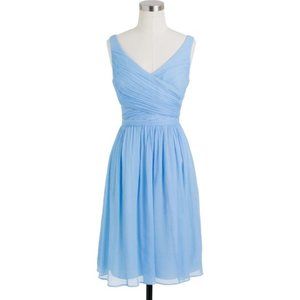 JCrew Women's Blue Heidi Dress In Silk Chiffon